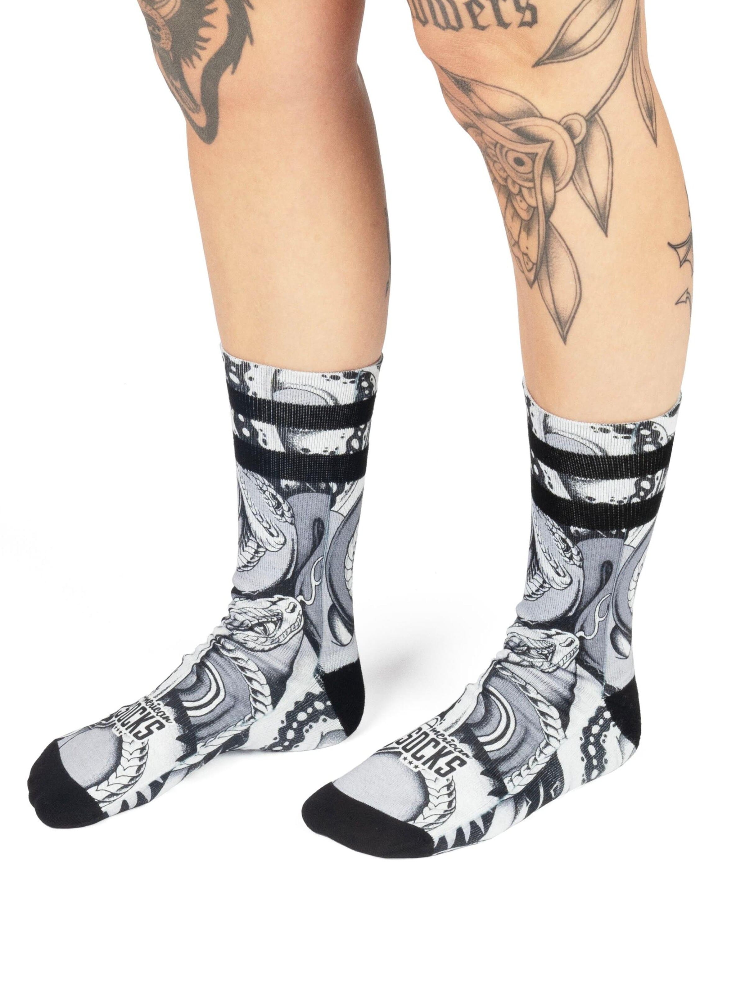 American Socks Socks 'Python - Mid High' in Grey