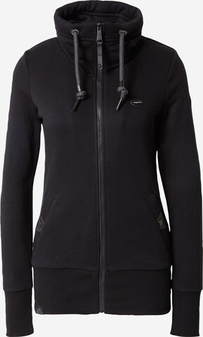 Ragwear Zip-Up Hoodie 'RYLIE' in Black: front