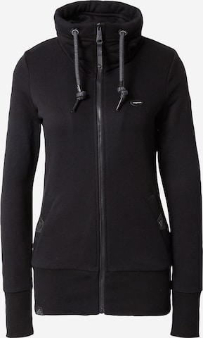 Ragwear Zip-Up Hoodie 'RYLIE' in Black: front