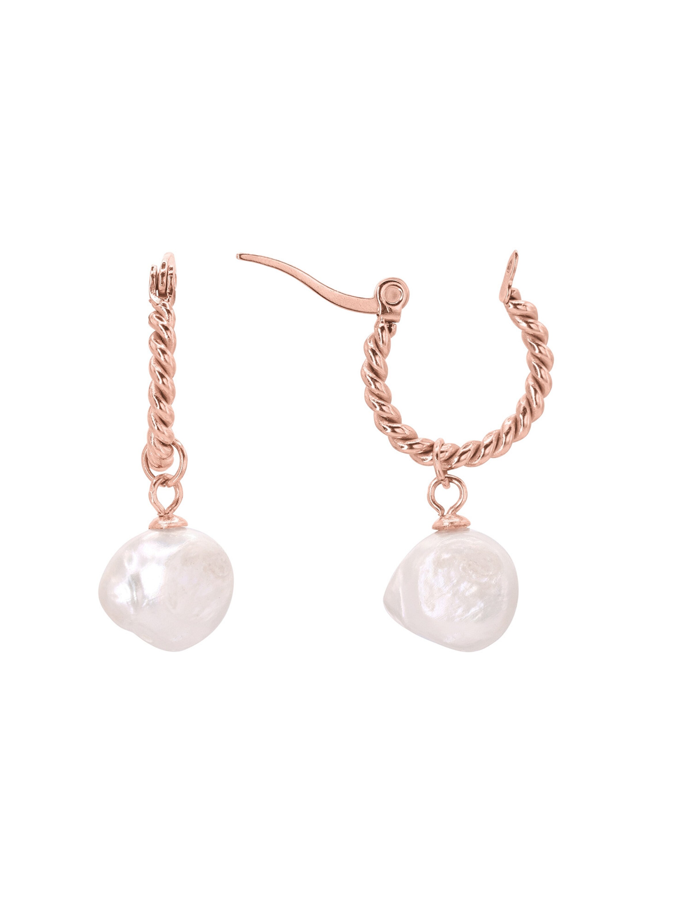 Heideman Ohrringe 'Priamo' in rosegold / perlweiß, Produktansicht