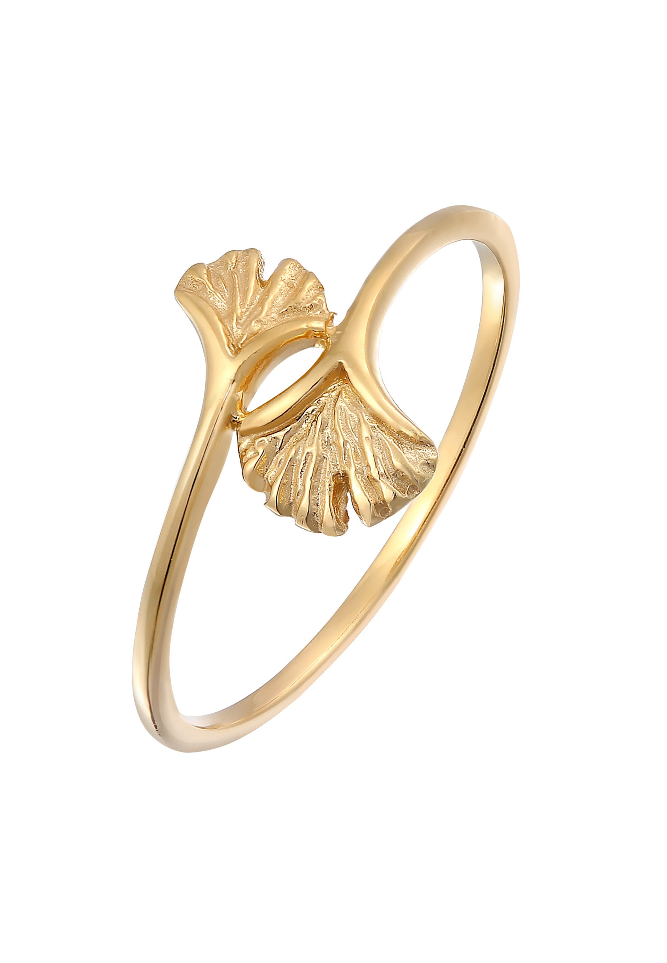 ELLI PREMIUM Ring 'Ginkgo' in Goud: voorkant