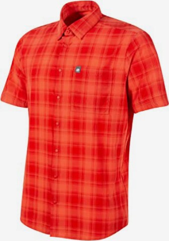 MAMMUT Athletic Button Up Shirt ' Trovat Trail ' in Orange: front