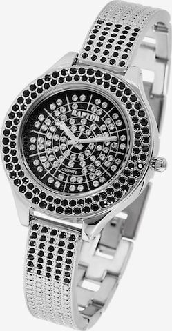 Raptor Analog Watch 'Suela, Strass' in Silver: front
