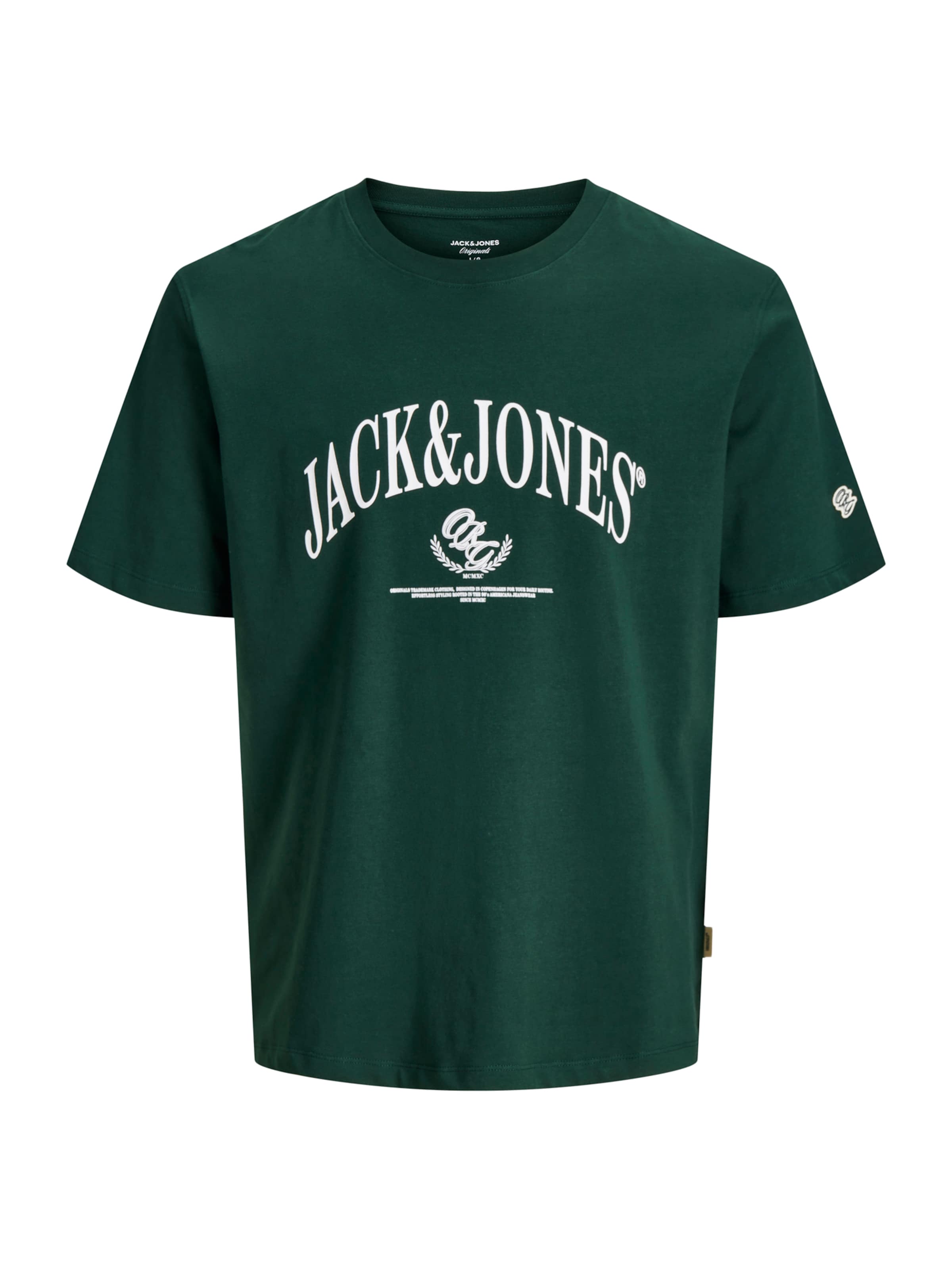 JACK & JONES T-shirt 'JORFREDERIKSBERG' i grön: framsida