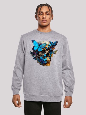 F4NT4STIC Sweatshirt 'Schmetterling' in Grau: predná strana