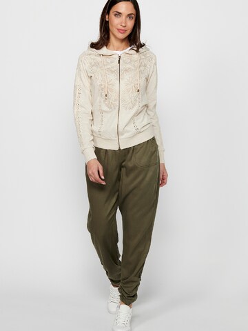 KOROSHI Sweatjacke in Beige