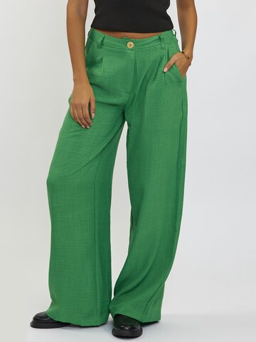 FRESHLIONS Wide leg Pants 'BLESS' in Green: front
