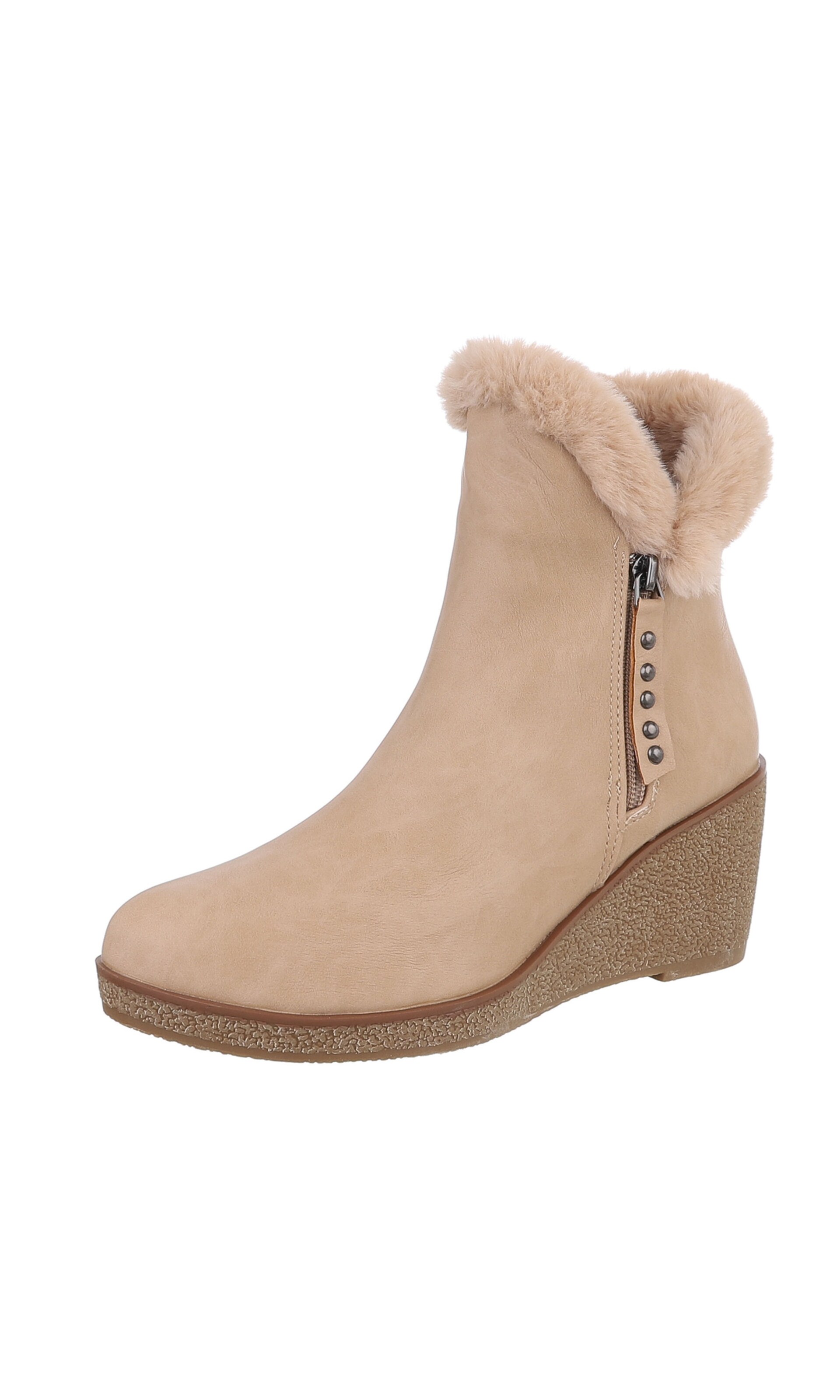 Ital-Design Stiefelette in Beige: Vorderseite