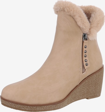 Ital-Design Ankle Boots in Beige: front