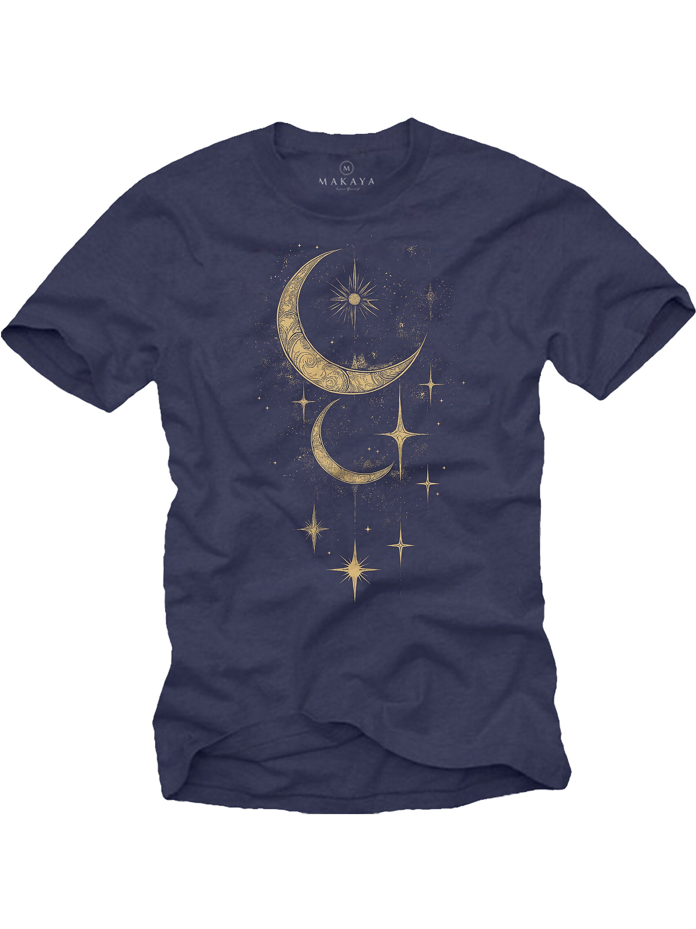 MAKAYA Shirt 'Moon Stars' in Blue: front
