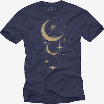 MAKAYA Shirt 'Moon Stars' in Blue: front