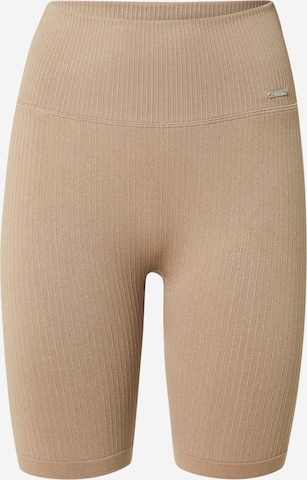 aim'n - Skinny Pantalón deportivo 'Espresso' en marrón: frente