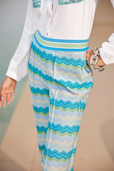 heine Trousers in Blue / Mixed colours, Item view