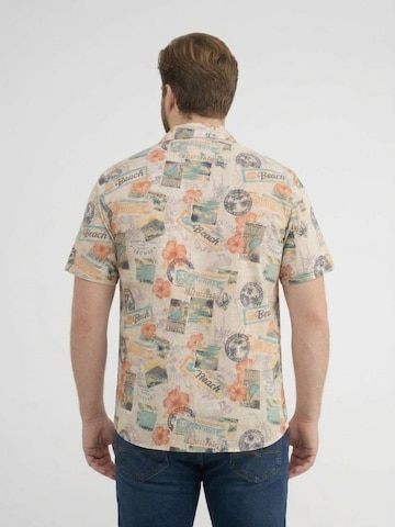 LERROS Comfort Fit Bequemes Kurzarmhemd mit All-over-Print, große Größen in Beige