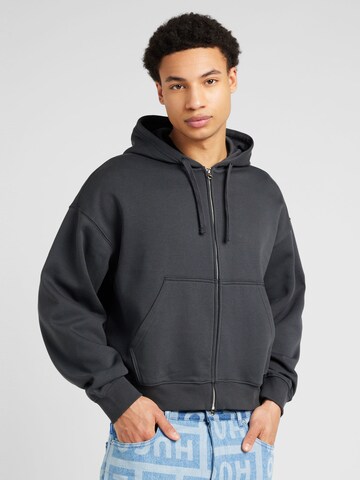 WEEKDAY Zip-Up Hoodie in Grey: front