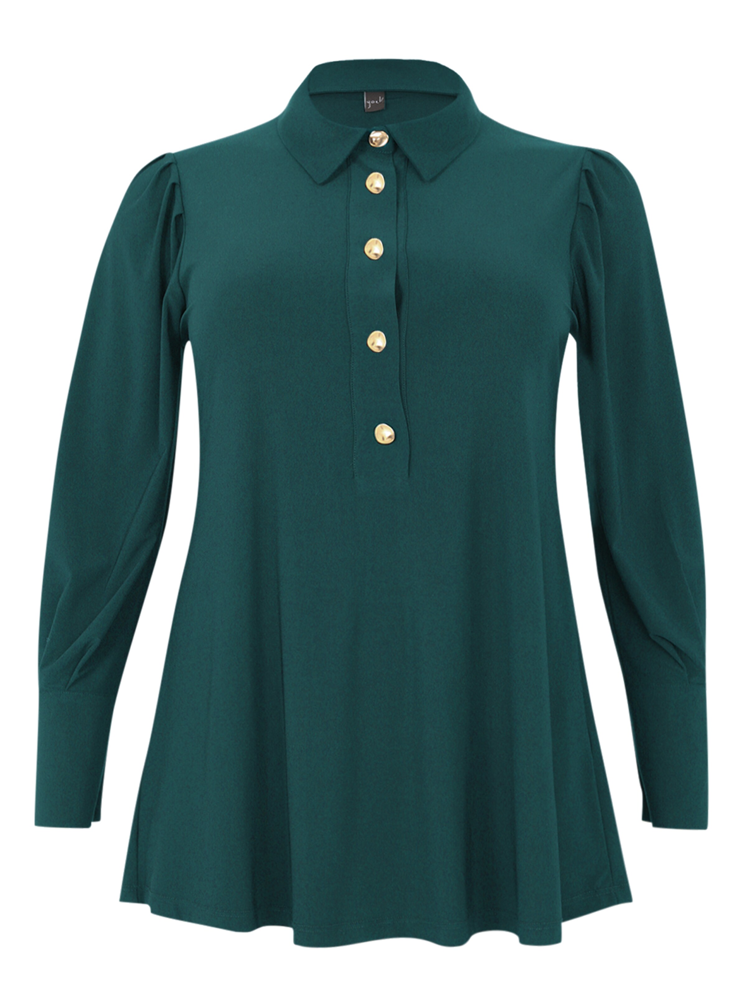 YOEK Blouse in Groen: voorkant