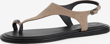 Tongs Tamaris en beige : devant