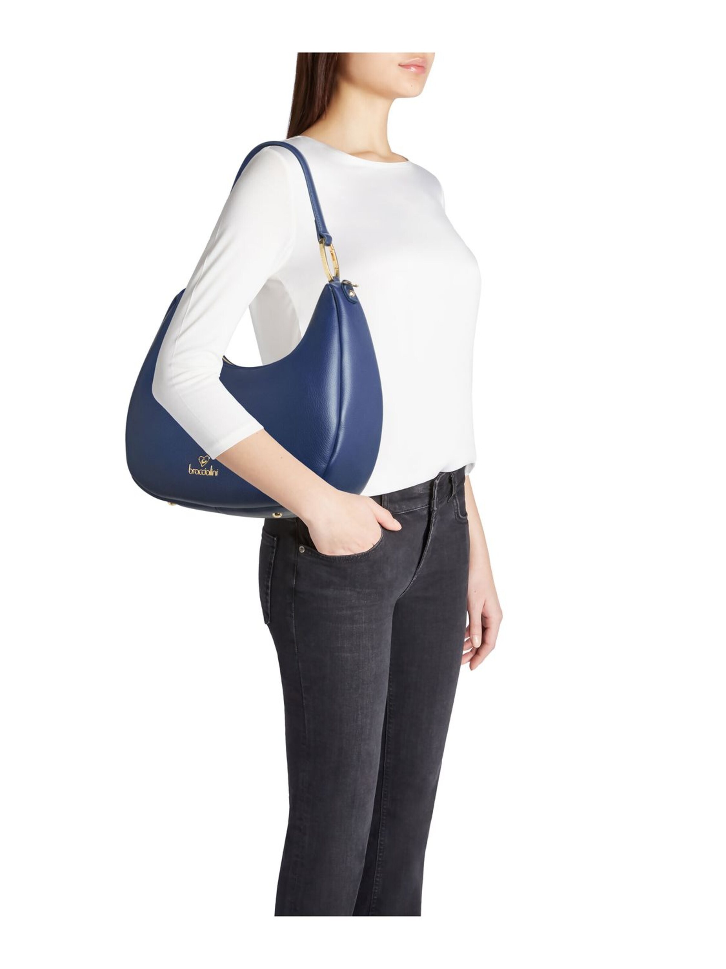 Borsa a spalla 'Amy' di Braccialini in blu