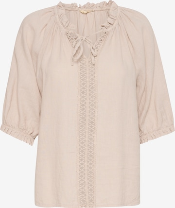 Cream Blouse 'Kiyo' in Beige: voorkant