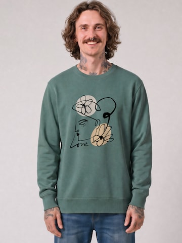Watapparel Sweatshirt 'Self Love' in Groen: voorkant