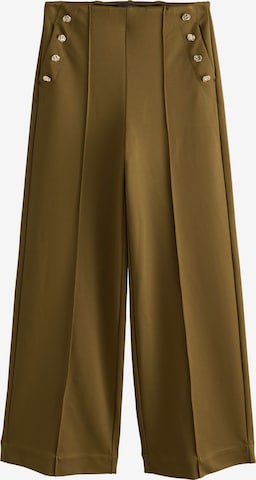 Next - Pierna ancha Pantalón de pinzas en verde: frente