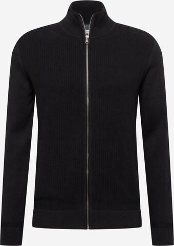 TOM TAILOR Knit Cardigan in Black: front