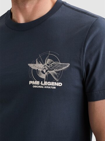 PME Legend T-shirt 'T-shirt in jersey with small artwork on the chest' i blå