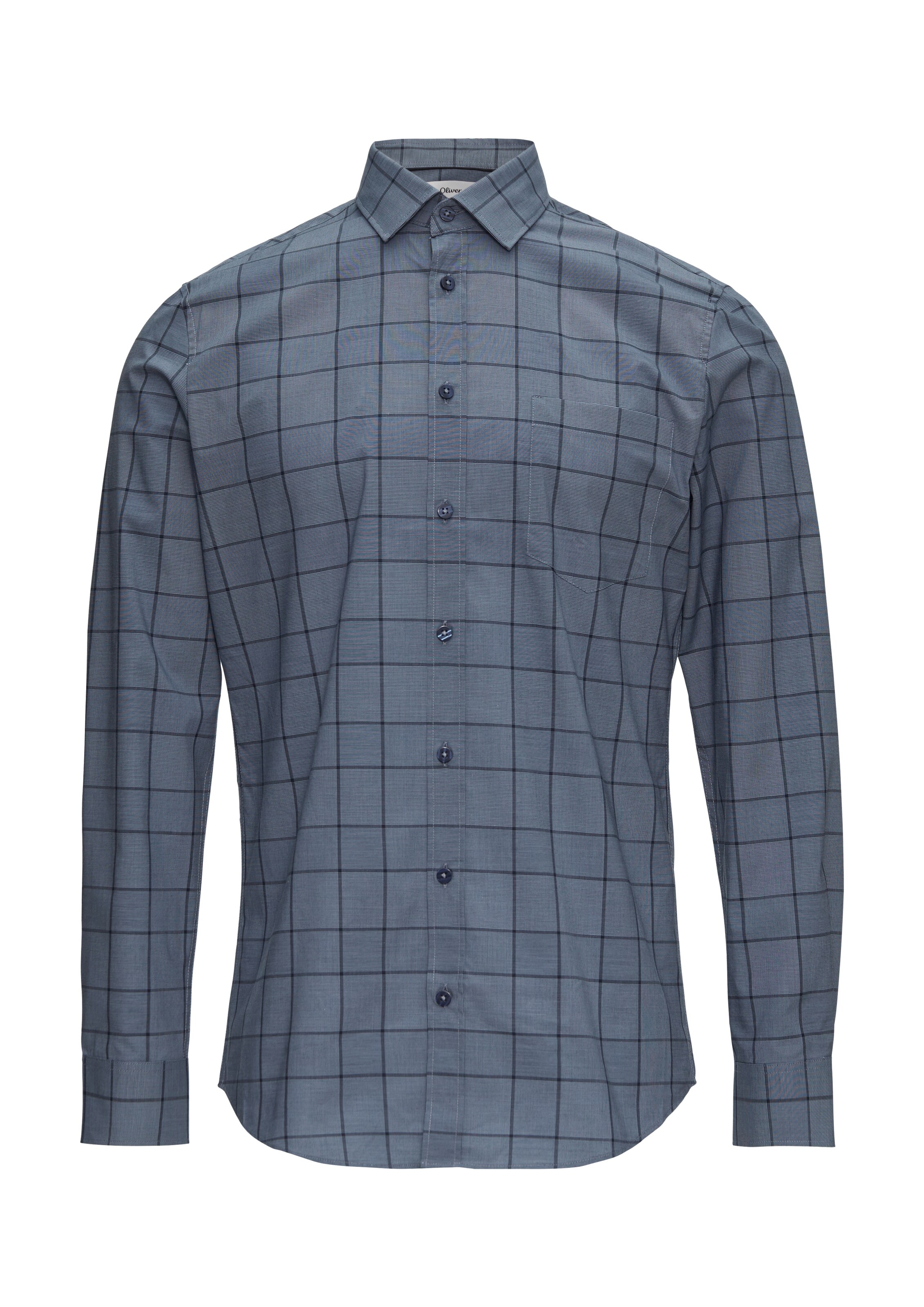 s.Oliver BLACK LABEL Overhemd in Blauw: voorkant