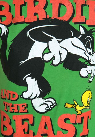 LOGOSHIRT Shirt 'Looney Tunes – Sylvester & Tweety' in Green