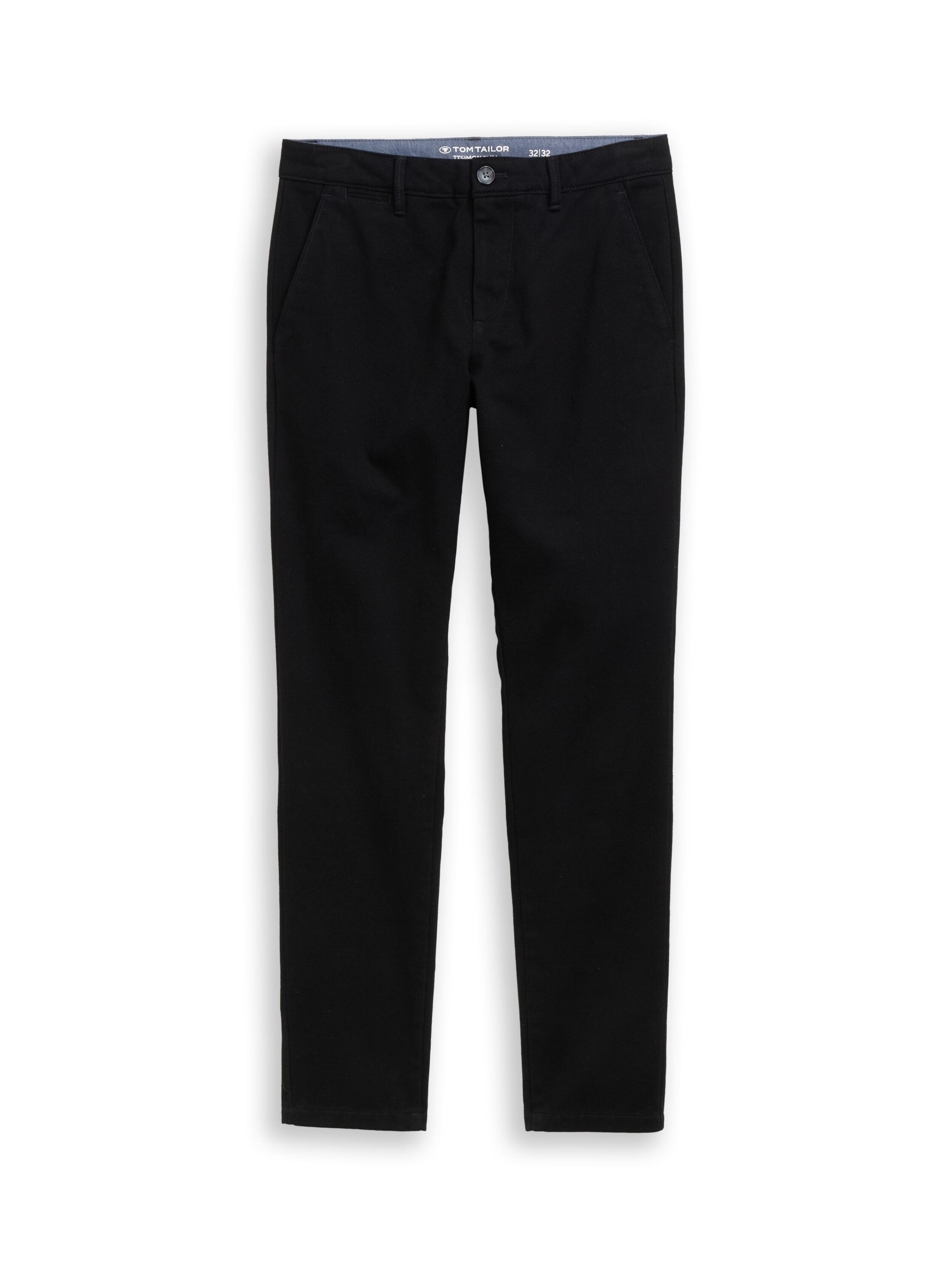 TOM TAILOR Slimfit Chino hlače 'SIMON' | črna barva: sprednja stran