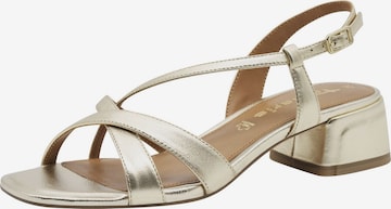 Sandales à lanières Tamaris en or : devant