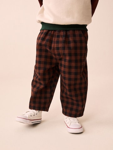 Next Barrel Trousers in Brown: front