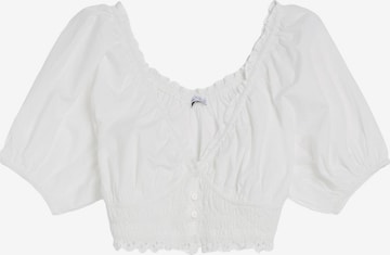 Camicia da donna di Bershka in bianco: frontale