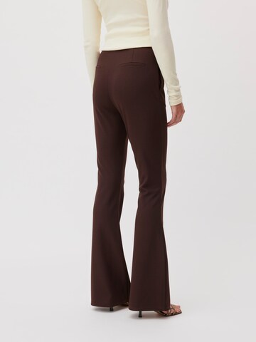 LeGer by Lena Gercke Flared Pleated Pants 'Hildegard Tall' in Brown