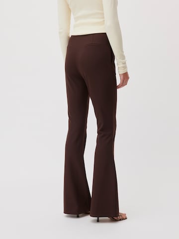 LeGer by Lena Gercke Flared Trousers with creases 'Hildegard Tall' in Brown