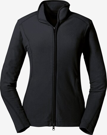 Schöffel Athletic Fleece Jacket 'Leona' in Black: front