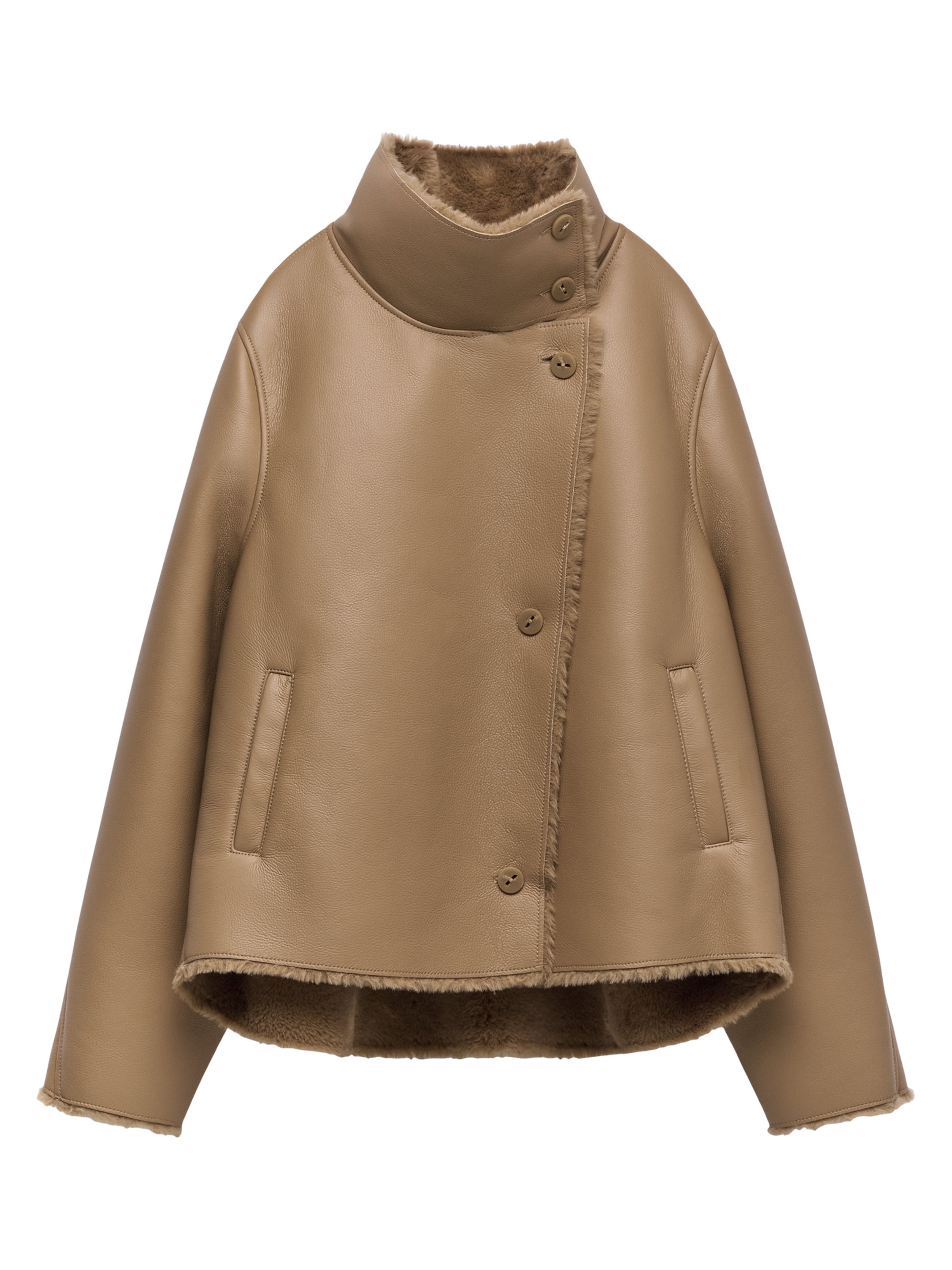 Adolfo Dominguez Преходно палто в бежово: отпред