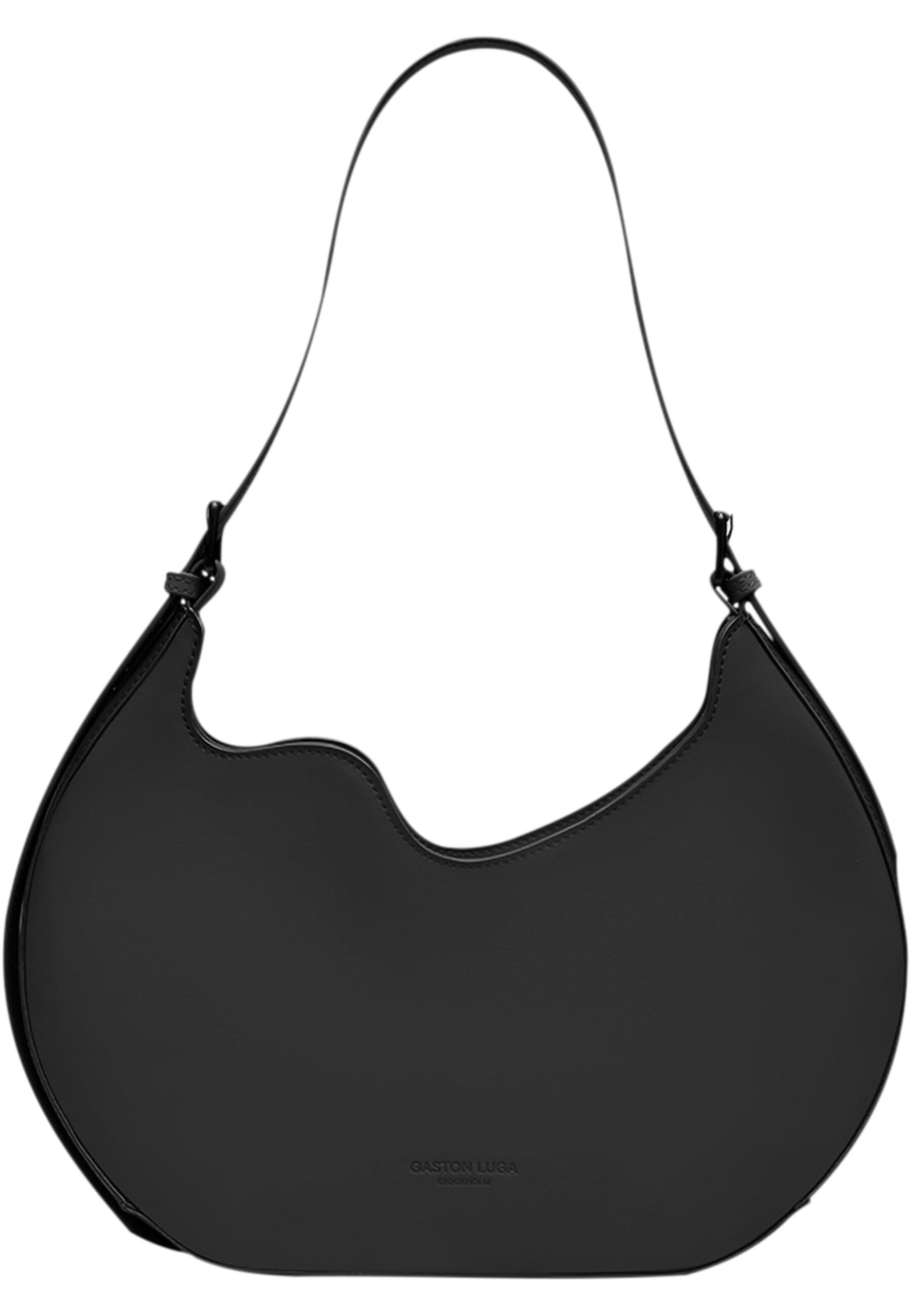 Gaston Luga Schoudertas in Zwart: voorkant