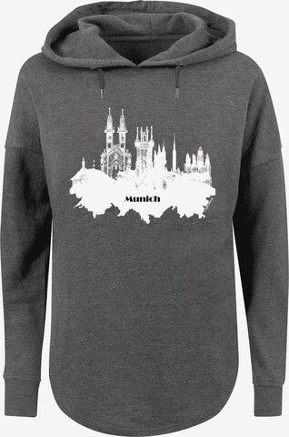 F4NT4STIC Sweatshirt 'Cities Collection - Munich skyline' in Grijs: voorkant