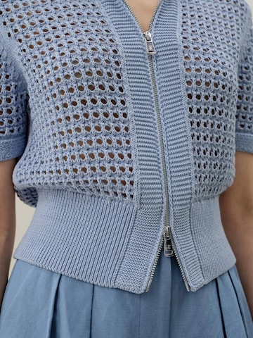 Lilysilk Strickjacke 'Toscana Pointelle Strickjacke mit Doppelreißverschluss'‌‌‌‌‌‌ in Blau