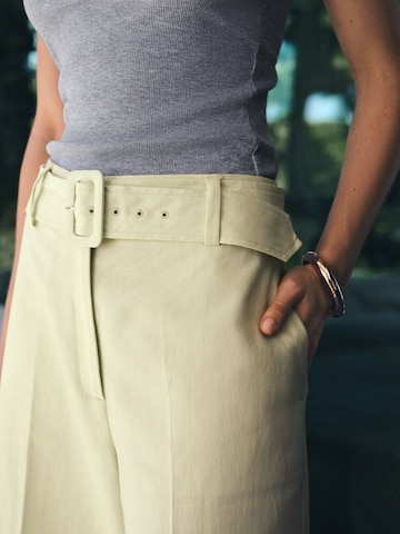 Wide Leg Pantalon à plis Next en vert