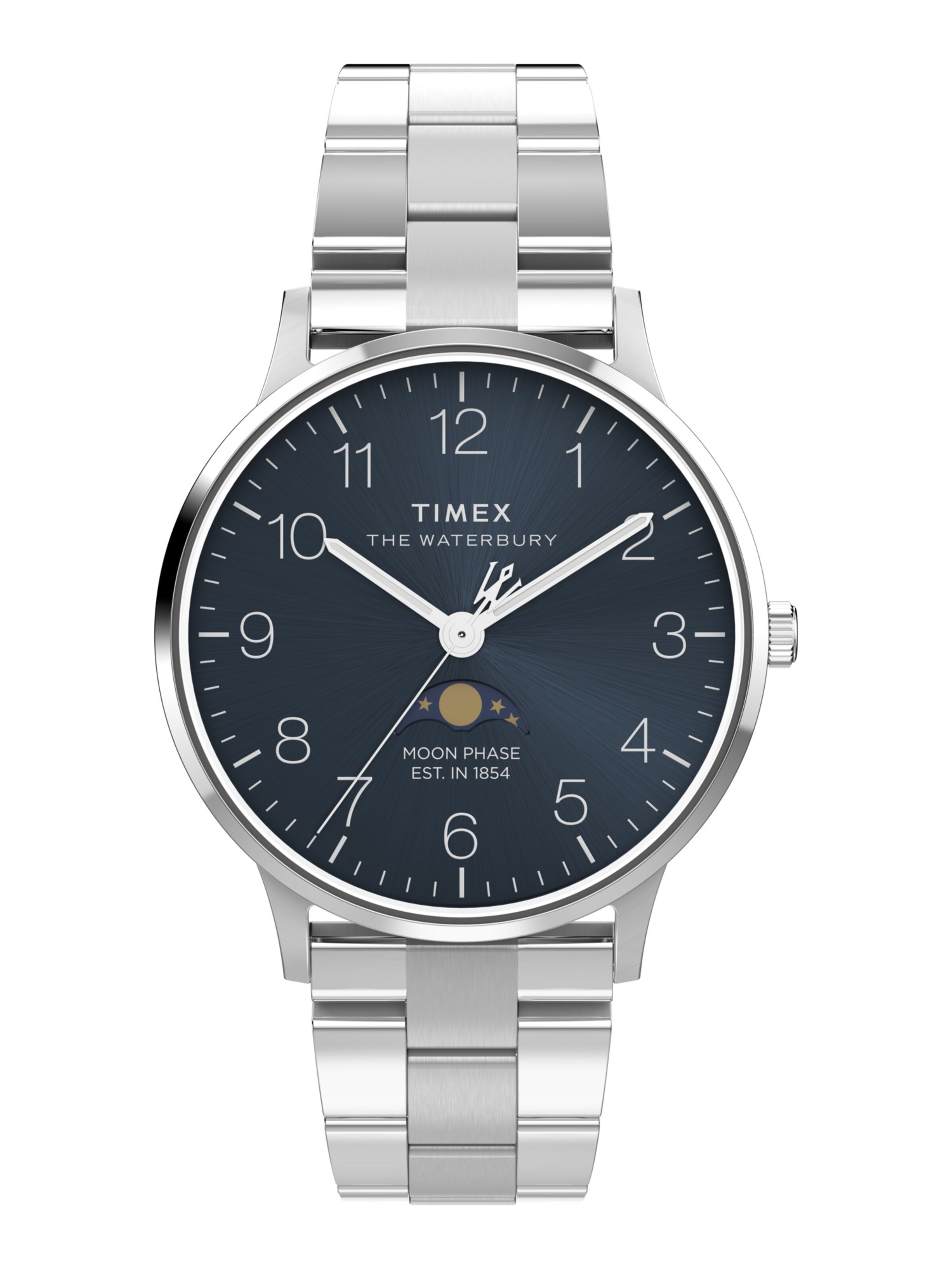 TIMEX Analoguhr 'Waterbury Classic Moon Phase' in Blau: Vorderseite