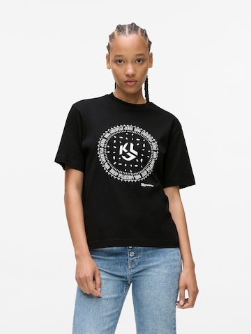 KARL LAGERFELD JEANS - Camisa em preto: frente