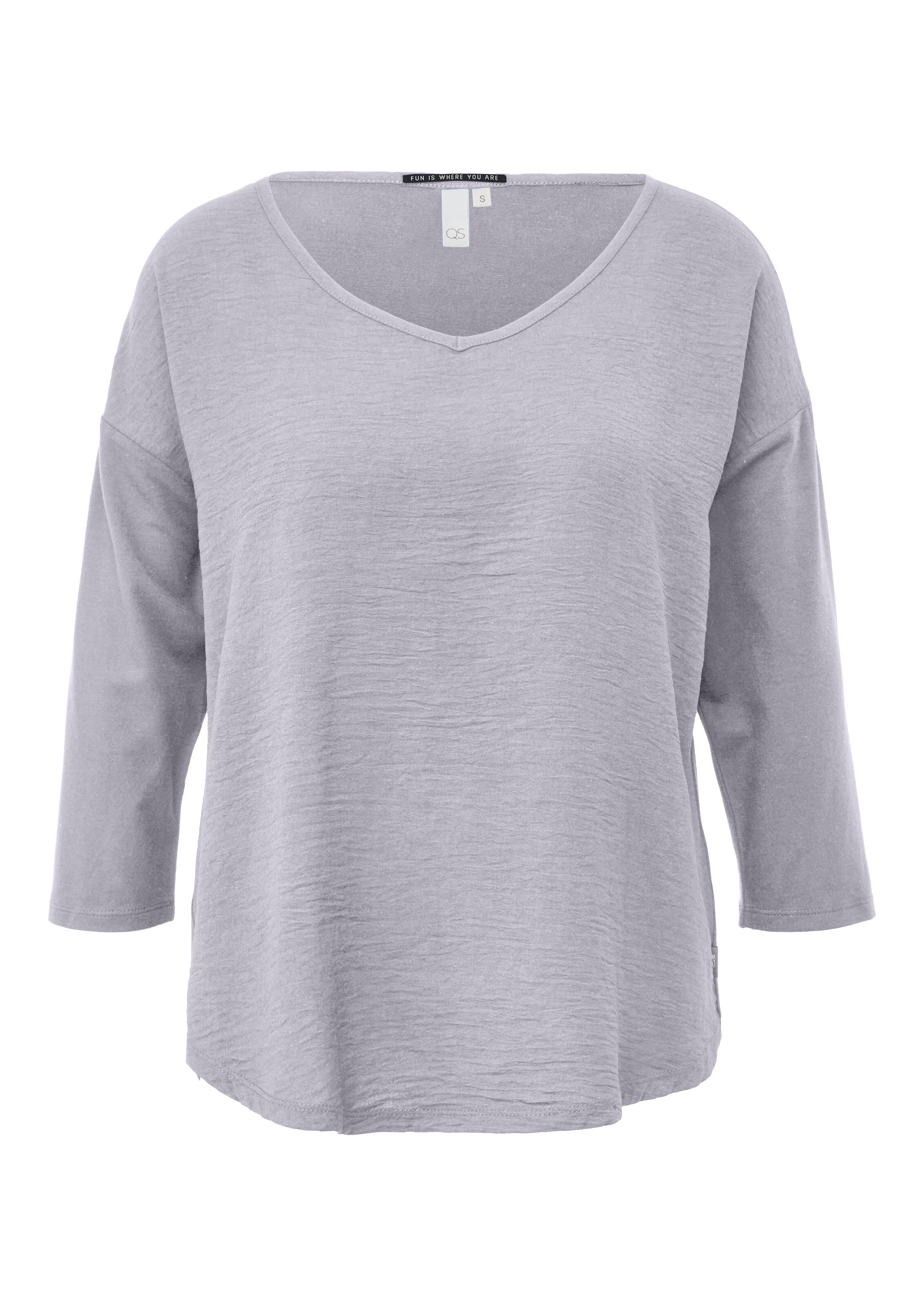 T-shirt QS en gris : devant