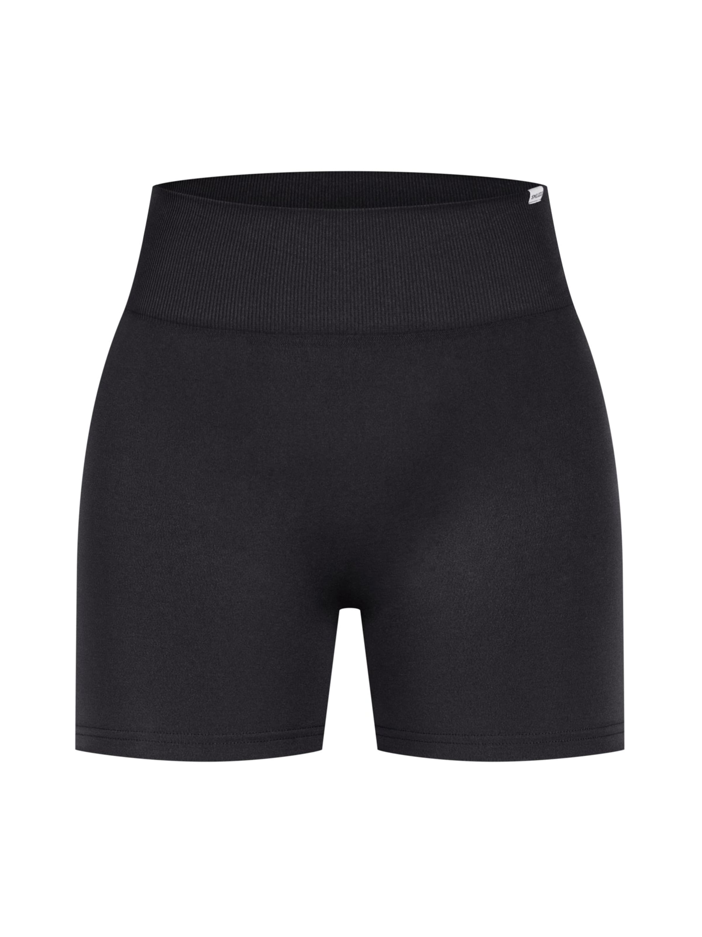 Smilodox Skinny Amaze Ultra Shorts Invisible Scrunch in Schwarz: Vorderseite