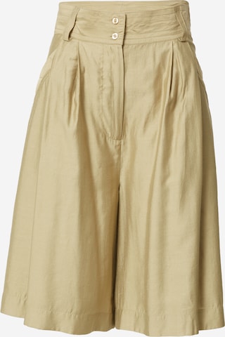 SECOND FEMALE Wide leg Pleat-front trousers 'Auguste' in Green: front