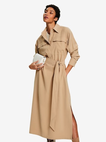 Robe-chemise ESPRIT en beige : devant