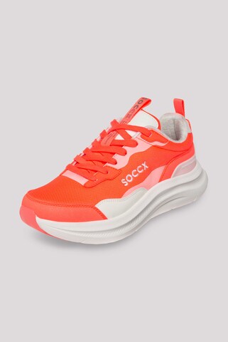 Soccx Sneaker Low mit Sandwich-Mesh-Struktur in Orange: Vorderseite