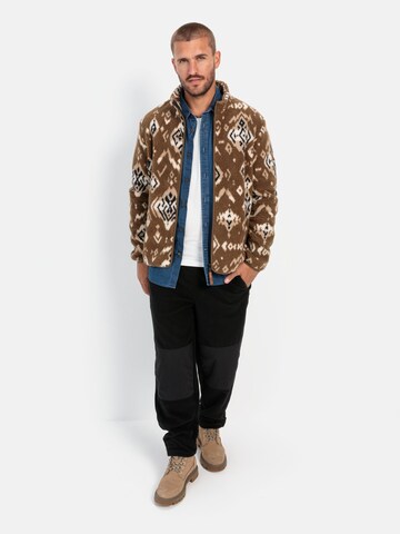 CAMEL ACTIVE Fleecejacke mit Stehkragen in Braun