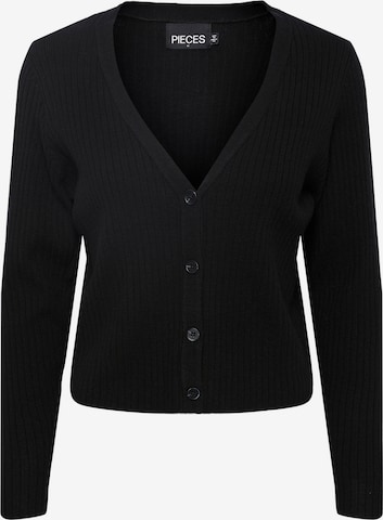 Pieces Tall Knit Cardigan 'CRISTA' in Black: front